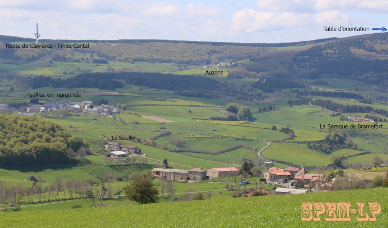 Vue Sud-Est de la commune de Paulhac en margeride